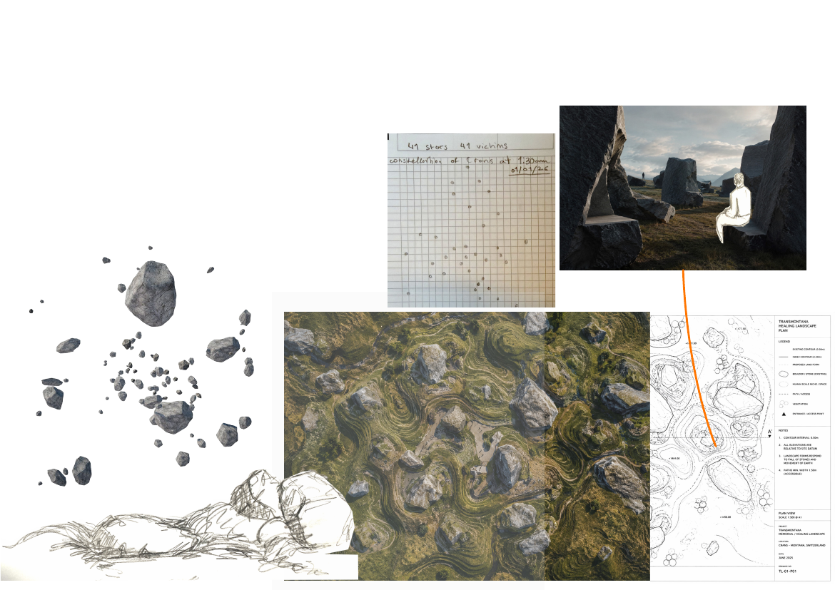Constellation and formation study for the memorial park